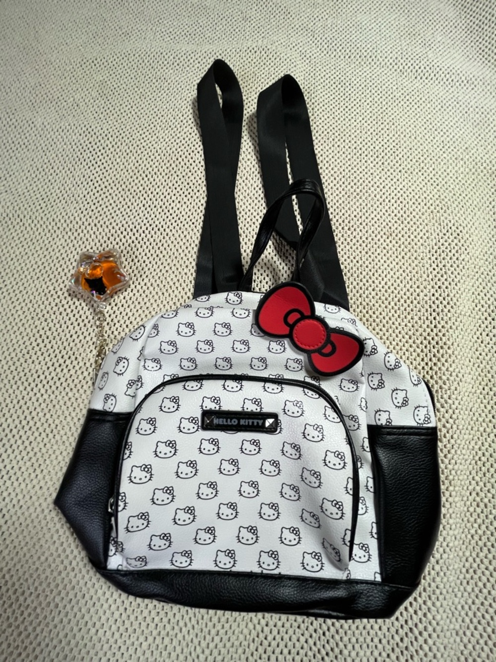 Hello Kitty Faux Leather Sanrio Mini Backpack Purse Carry All Travel Bag